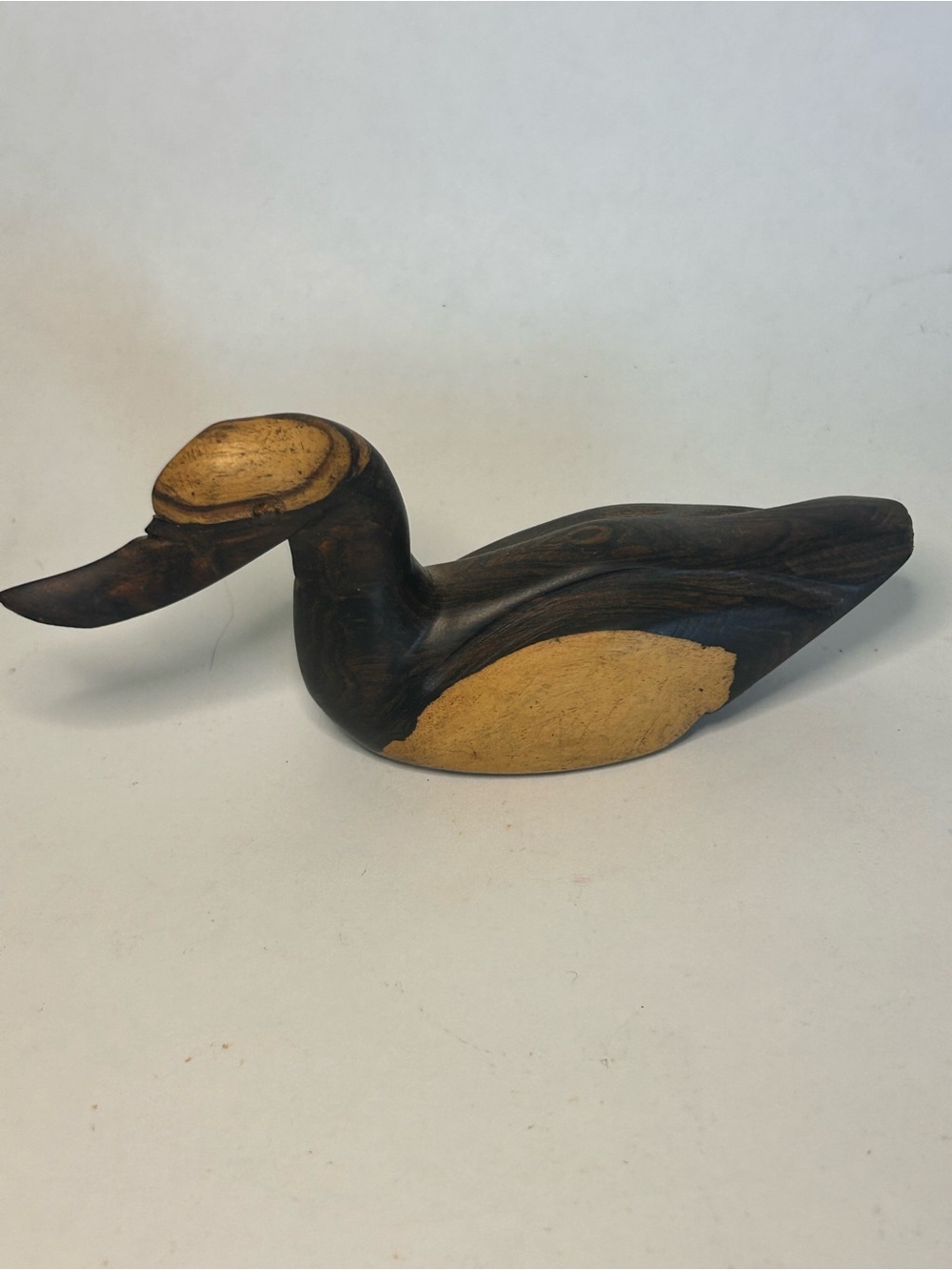 Vintage Hand Carved Wooden Duck Trinket‎ Folk Art Cabin Farmhouse Decor Figure